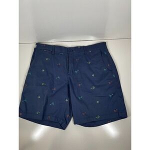 Foundry Elastic Waist Button Zipper Fishing Lures Blue Chino Shorts Mens Size 44